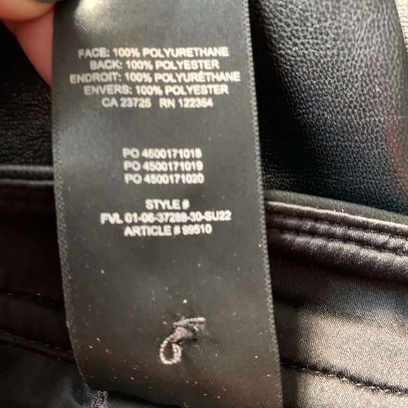 Babaton || Faux Leather Pants (Size 14) Waist 17.5" - Picture 6 of 6